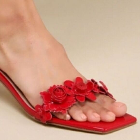 Anne Michelle Shoes - BRAND NEW ANNE MICHELLE FLORAL DESIGN SLINGBACK KITTEN HEEL SANDAL